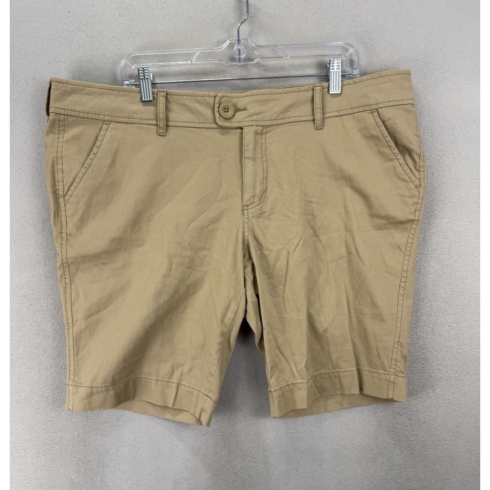 Arizona Jean Co Women Plus Size 19 NWT Khaki Bermuda Shorts Mid Rise Beige